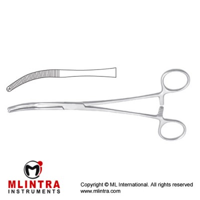 Mikulicz Peritoneum Forcep Curved - 1 x 2 Teeth Stainless Steel, 18.5 cm - 7 1/4"